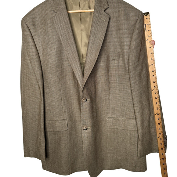 Ralph Lauren Men's 48L Big&Tall $350 Wool Silk Blazer 2 Button Jacket Tan Brown - Picture 7 of 10